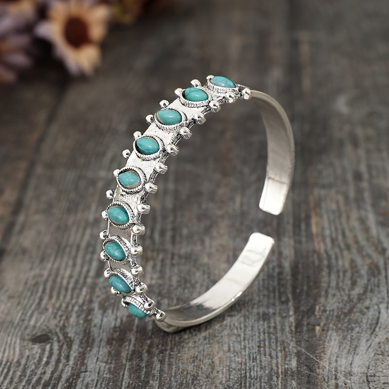 Bracciale a Cuff in Turchese Azmira | Oro Bianco