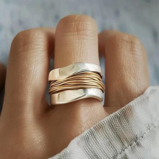 Anello d'Argento con Fili d'Oro