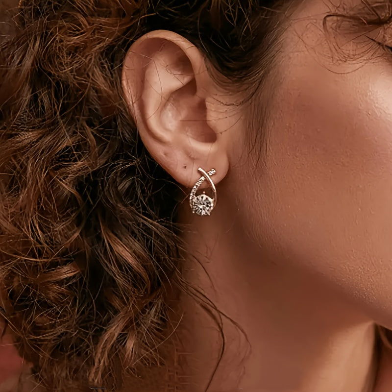 Soledad - Orecchini con Croce Dorata e Zirconia