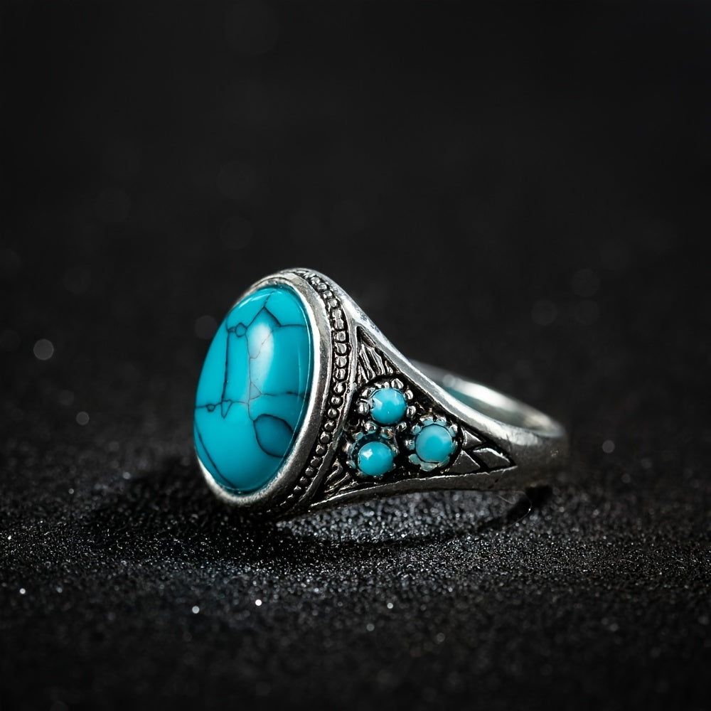 Anello in Pietra Blu Nomade | Oro Bianco