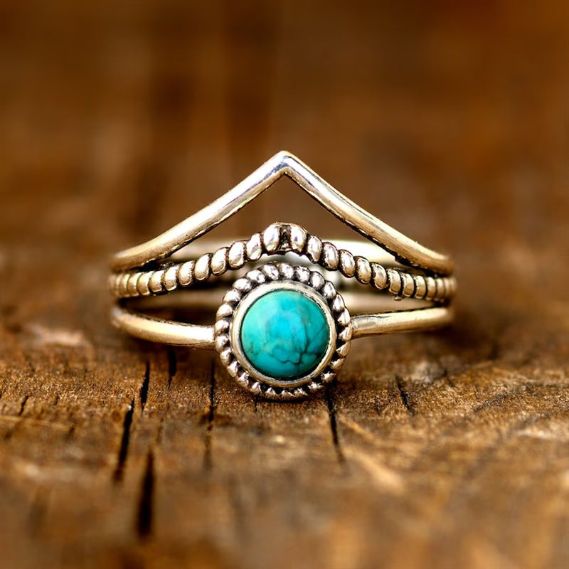 Anello di Perline Turchesi Velora | Oro