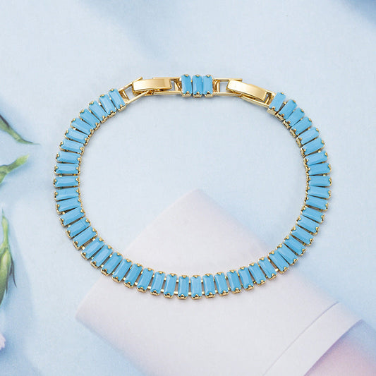 Bracciale Tennis Turquoise Vertéa | Oro