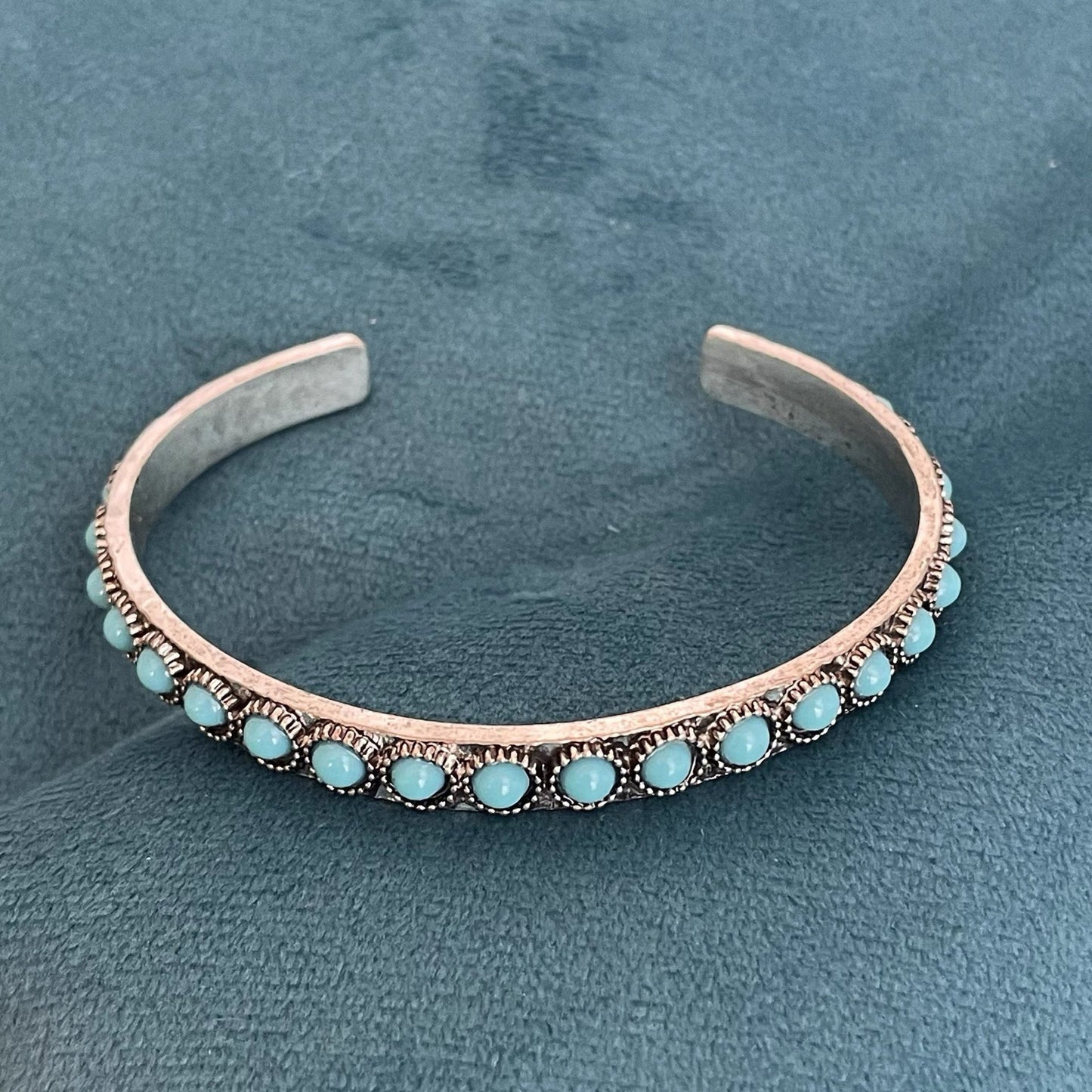 Bracciale Aperto Talisse Turchese | Oro Bianco