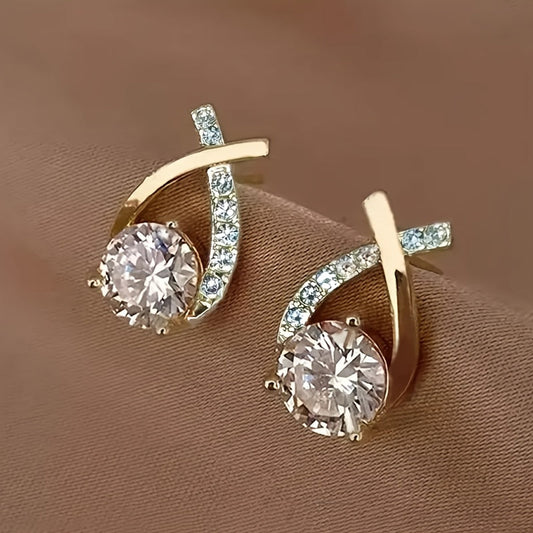 Soledad - Orecchini con Croce Dorata e Zirconia