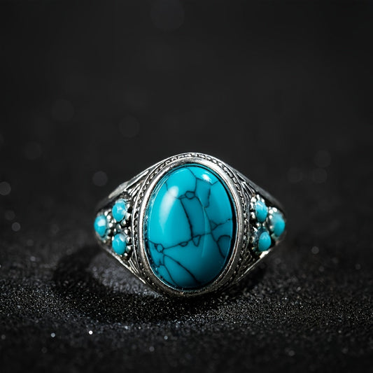 Anello in Pietra Blu Nomade | Oro Bianco