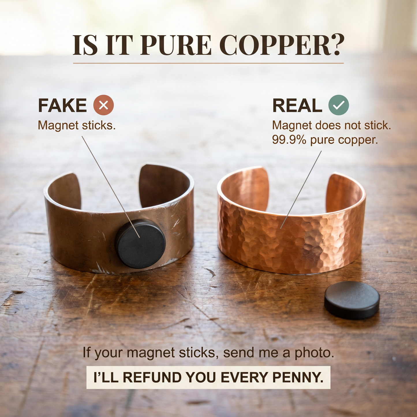 Vera's Ochre Men's  Copper Bracelet