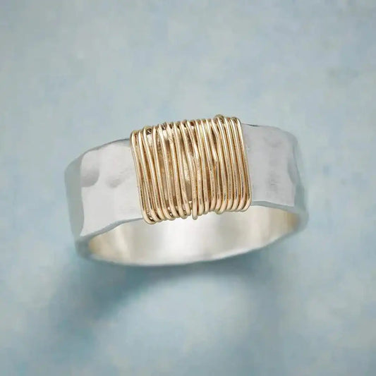 Anello in Argento Golden Thread