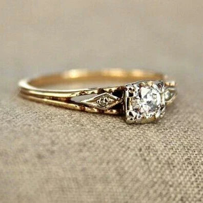 Anello in Oro Fine con Zirconia Vintage